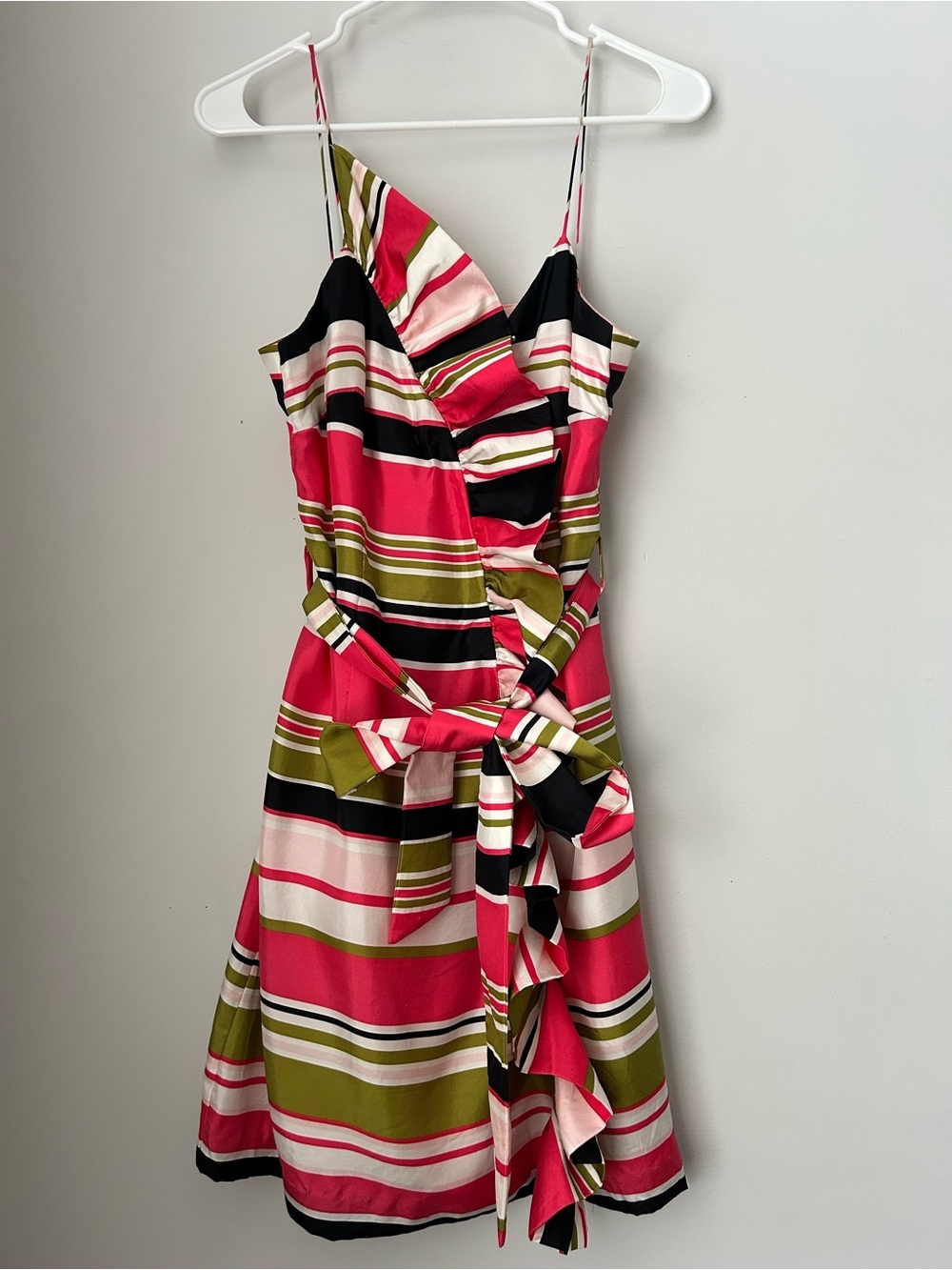 Milly Harbor Stripe Silk Ruffle Dress - Picture 2 of 8